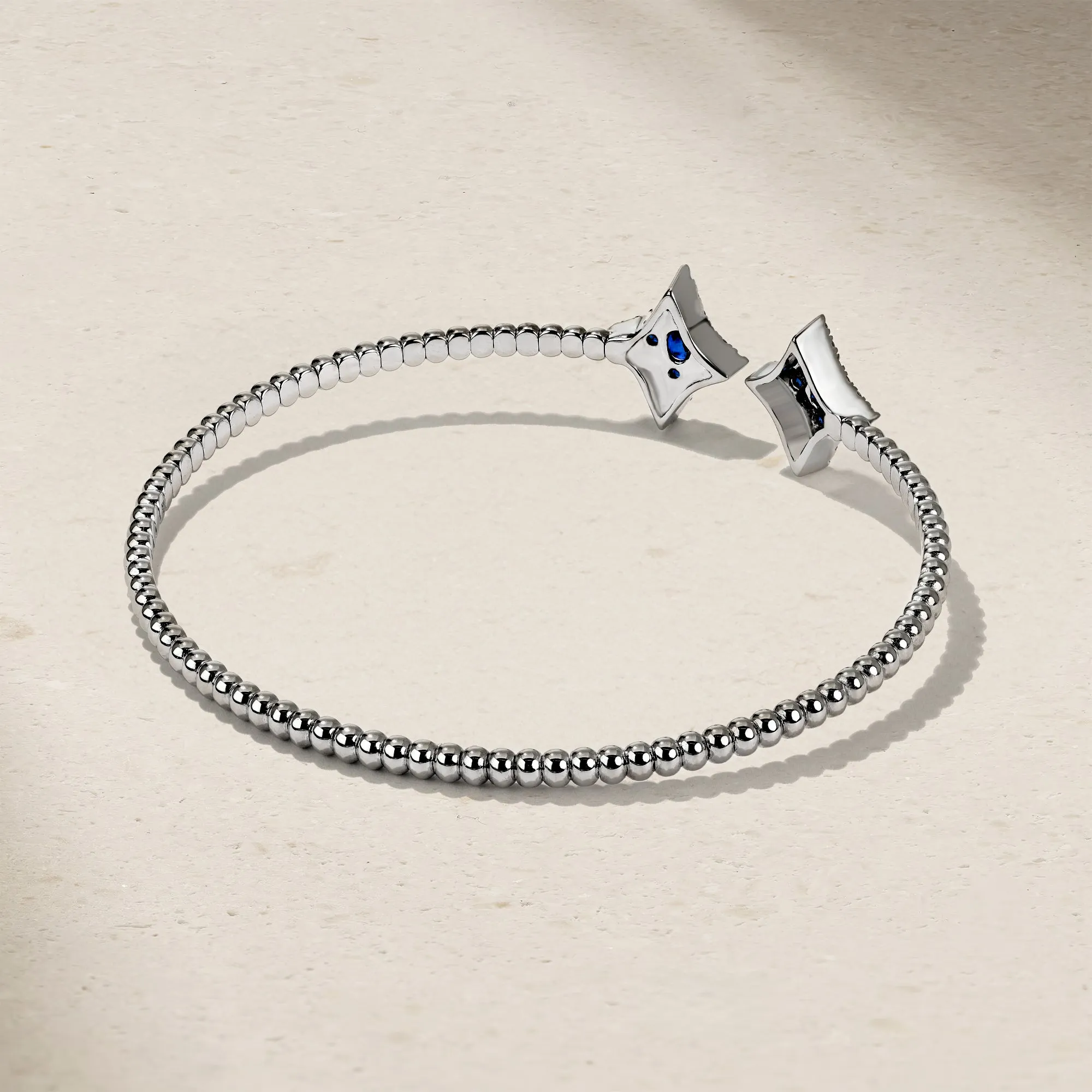 Notte Sapphire and Diamond Beaded Bangle