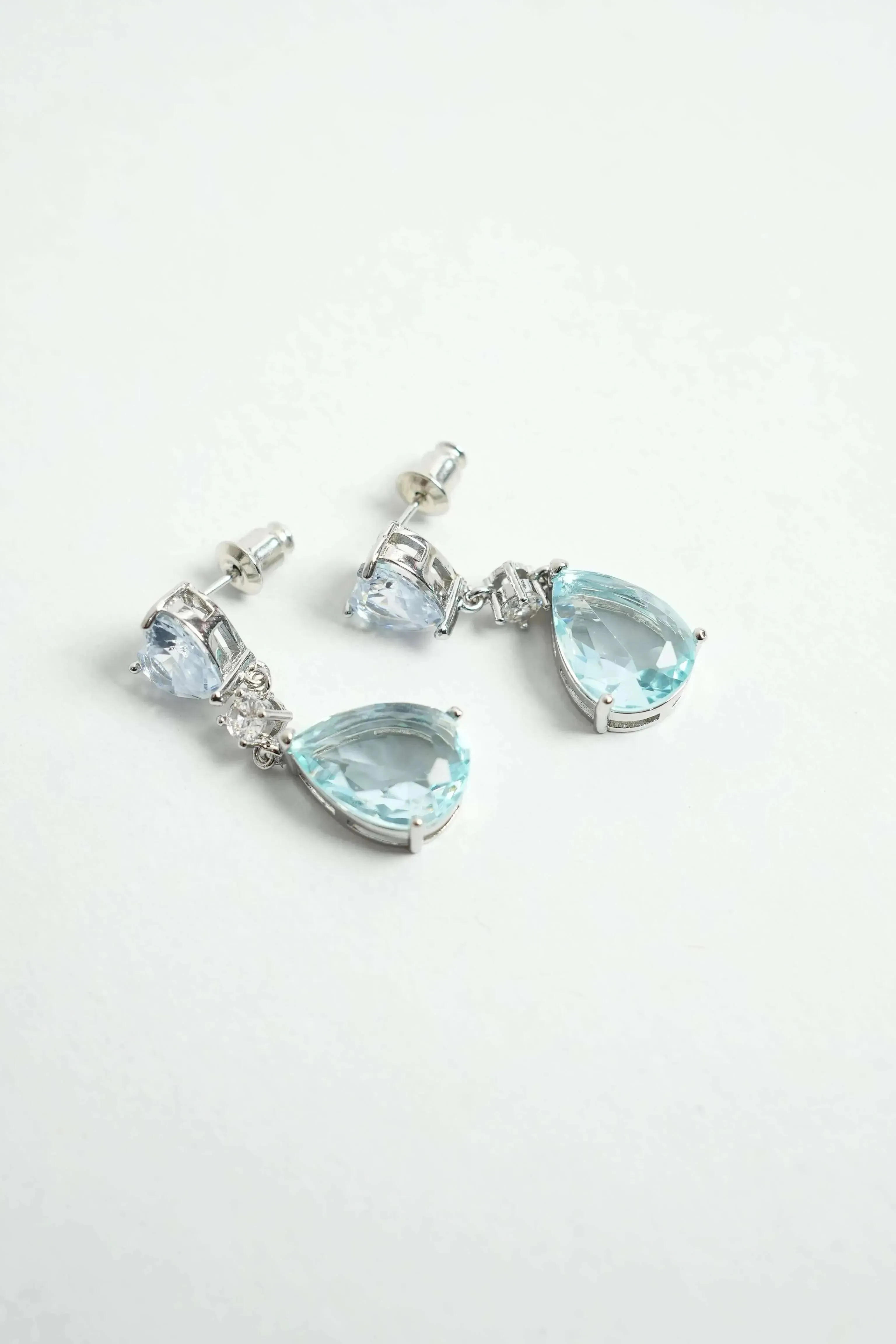 Ocean Breeze Aquamarine & Diamond Cut Earrings | Fashion Earrings in Perth