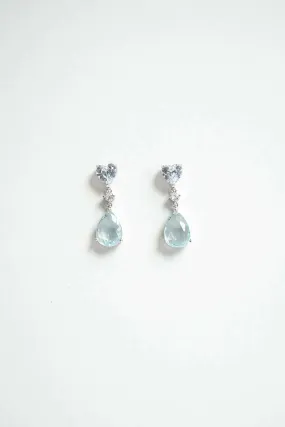 Ocean Breeze Aquamarine & Diamond Cut Earrings | Fashion Earrings in Perth