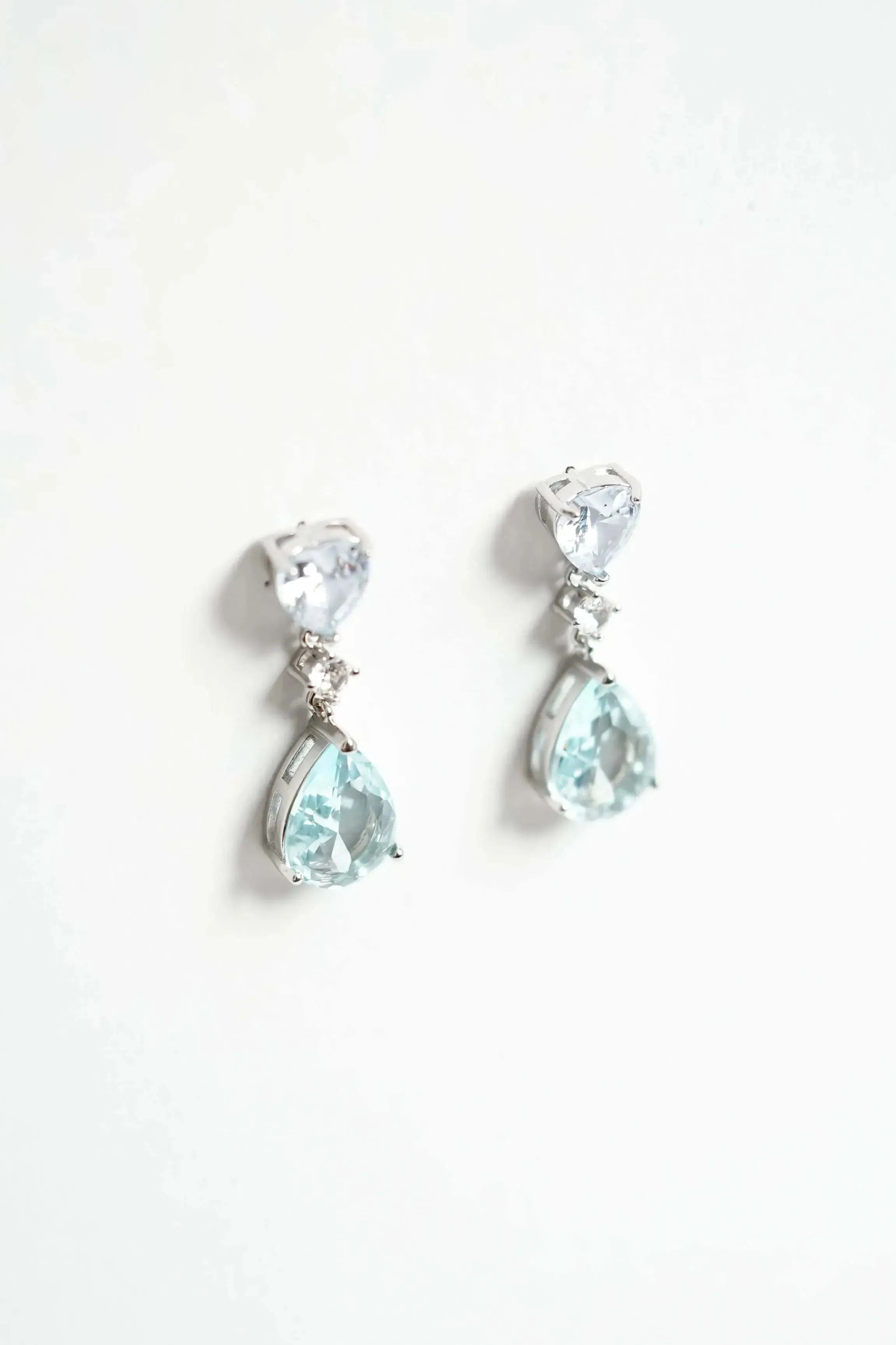 Ocean Breeze Aquamarine & Diamond Cut Earrings | Fashion Earrings in Perth