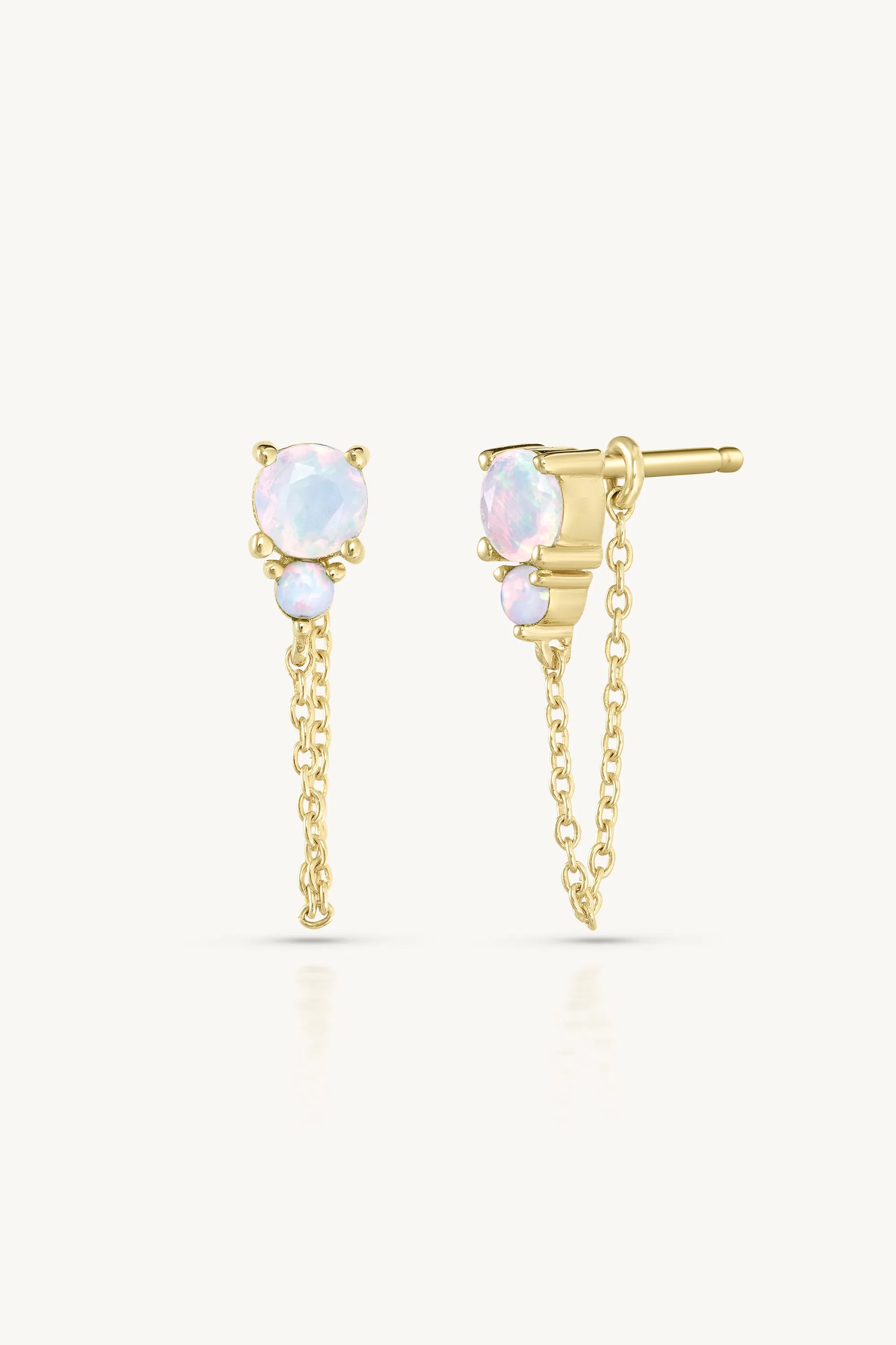 October Ombre Opal Birthstone Gold Stud