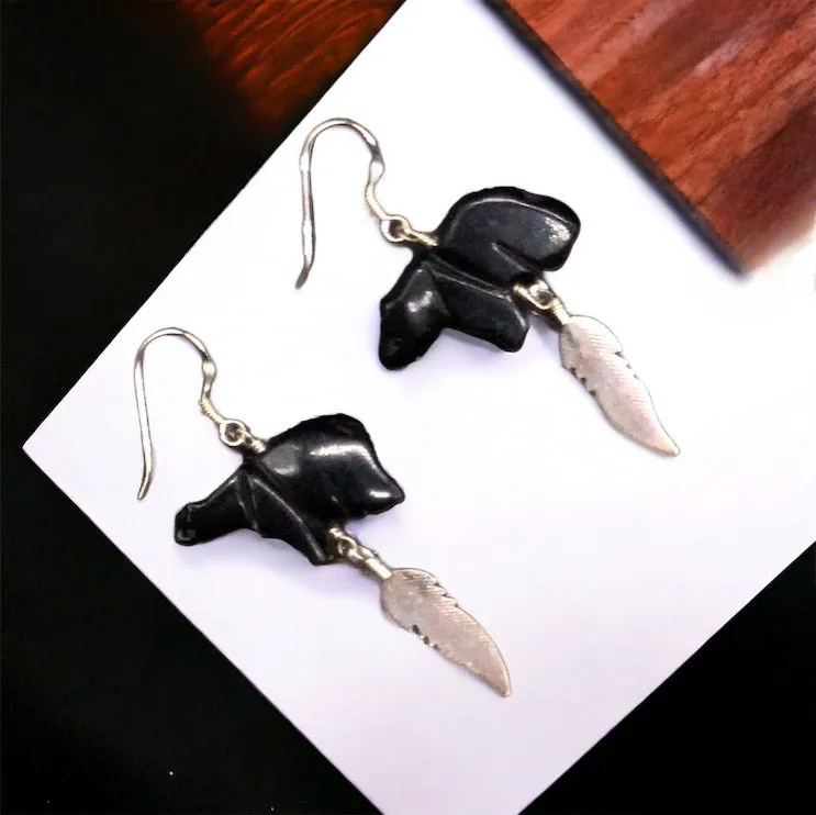 OLDTRIBES™ Silver Sterling Black Earrings