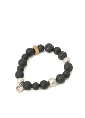 ONYX BEAD LAVA STONE BRACELET