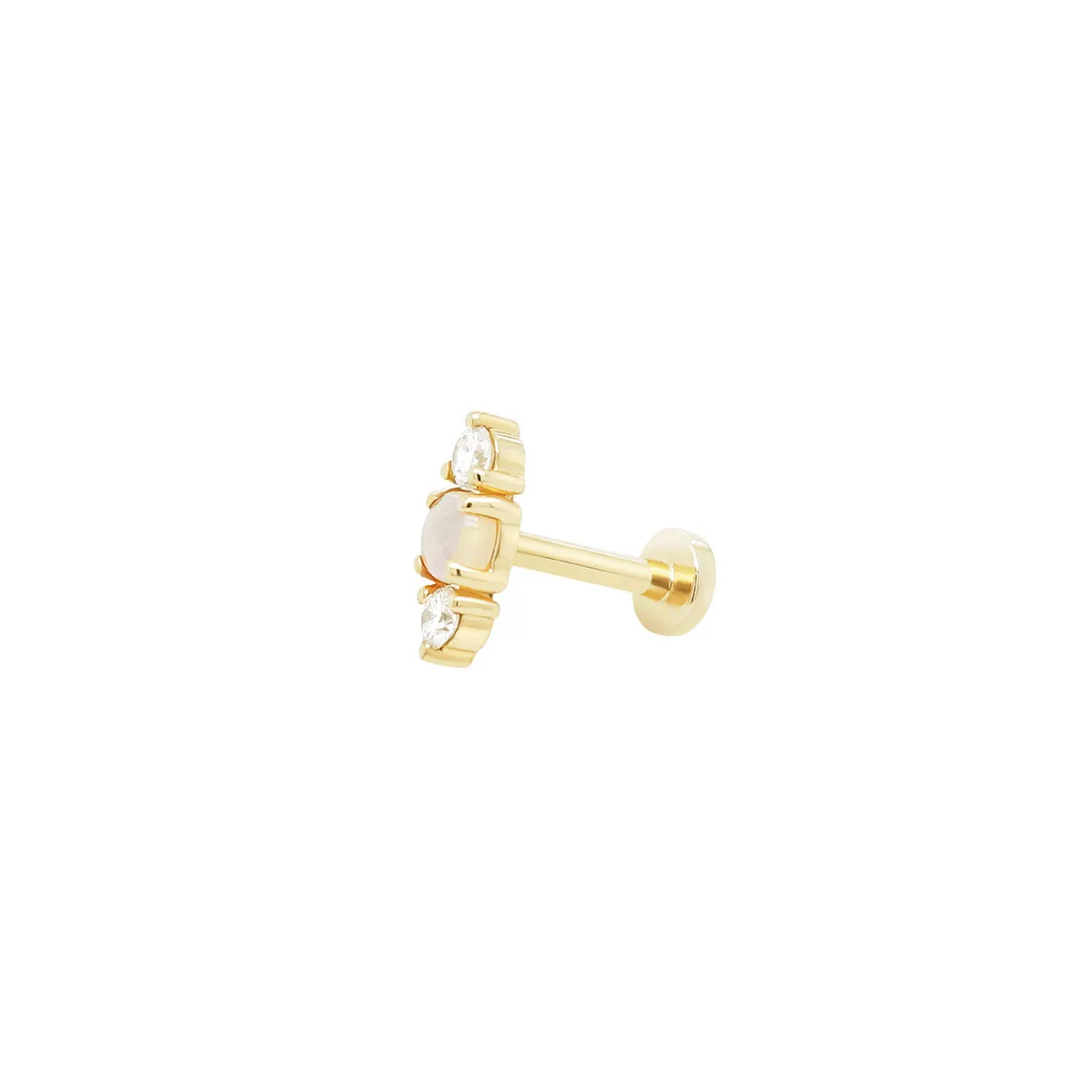 Opal   Diamond Trio Threaded Flat Back Earring | 0.35GMS 0.15CTW | Single