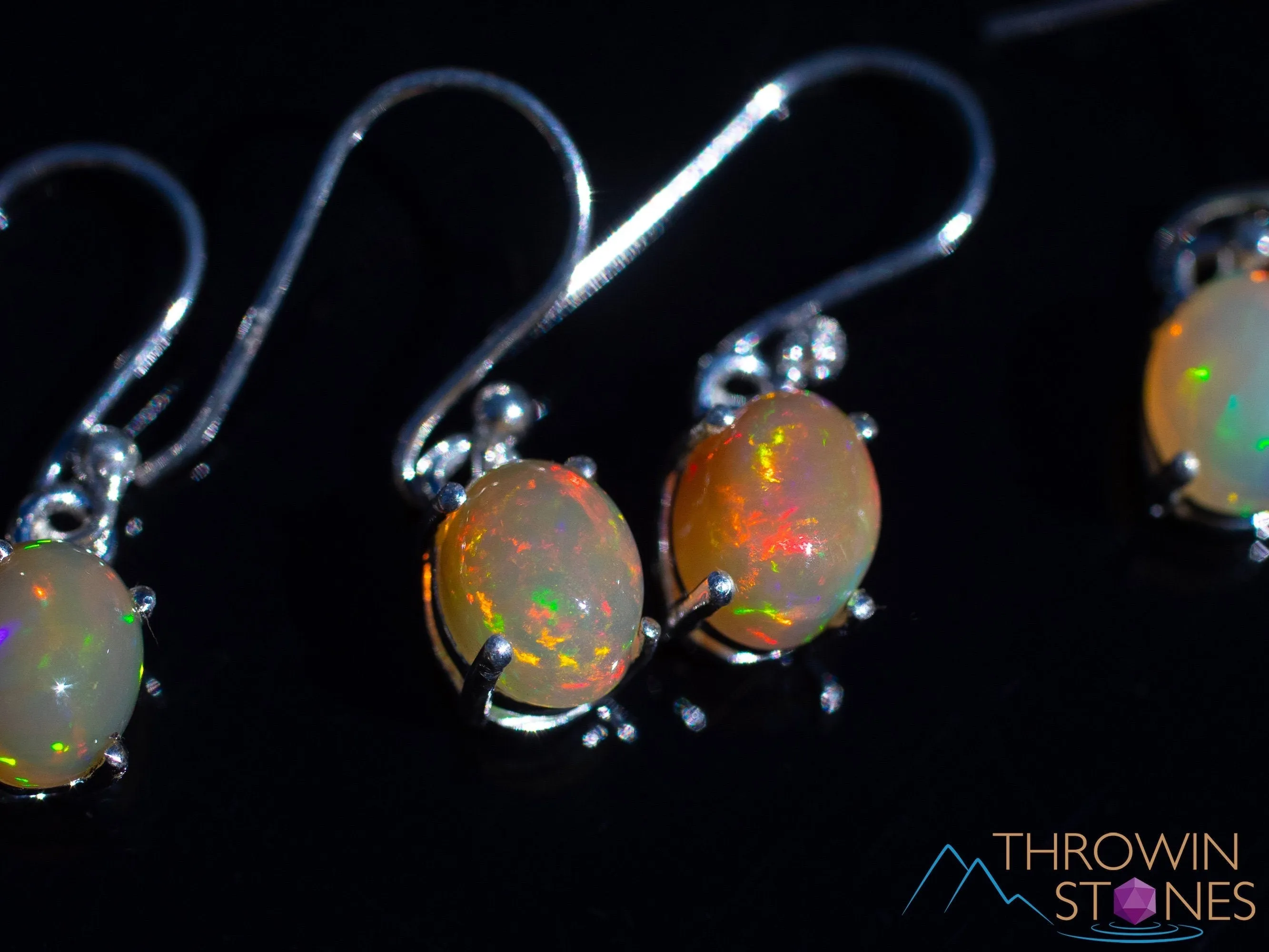 OPAL Earrings - Sterling Silver, Opal Earrings Dangle, Birthstone Jewelry, Welo Opal, E1923