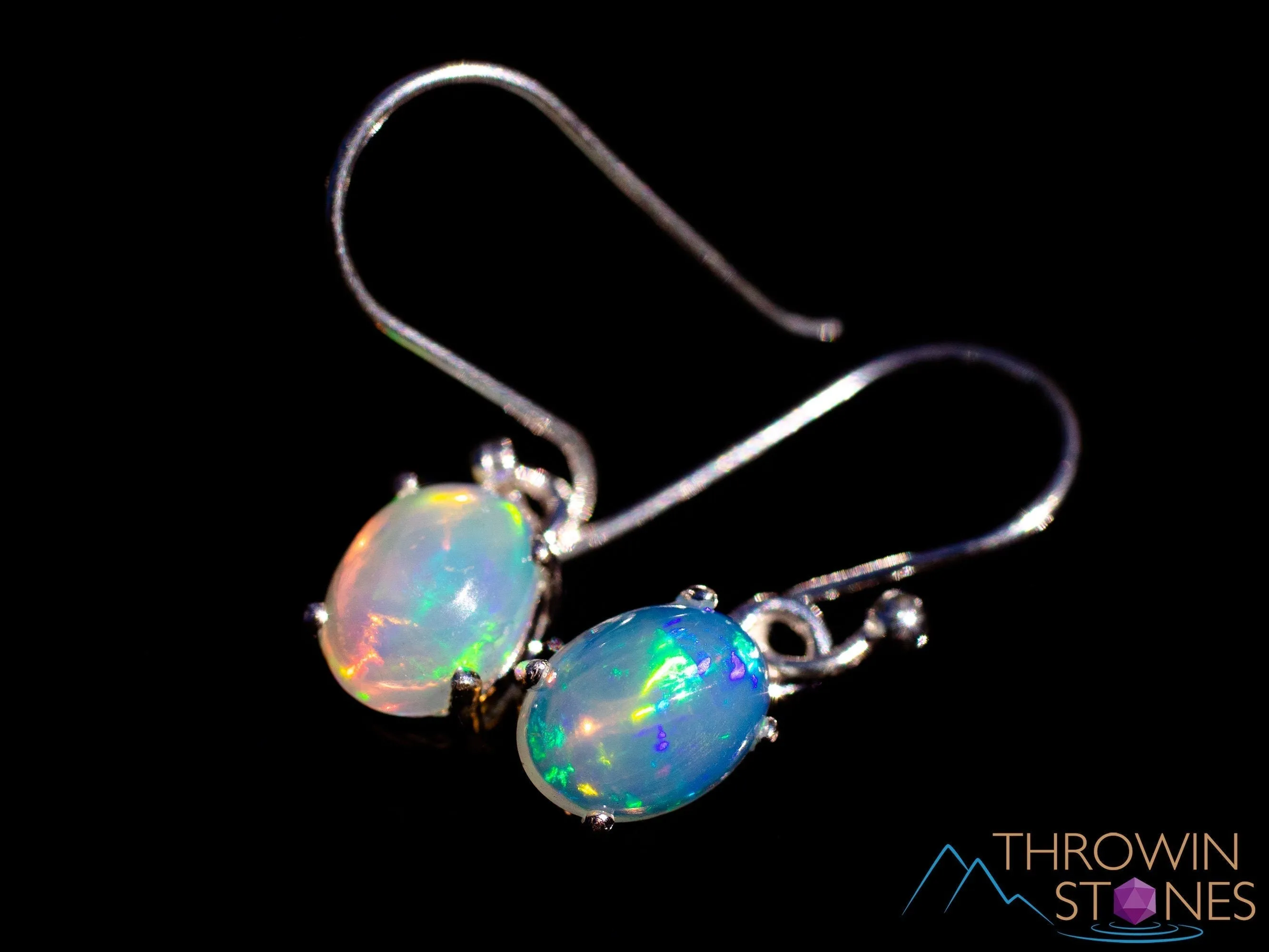 OPAL Earrings - Sterling Silver, Opal Earrings Dangle, Birthstone Jewelry, Welo Opal, E1923