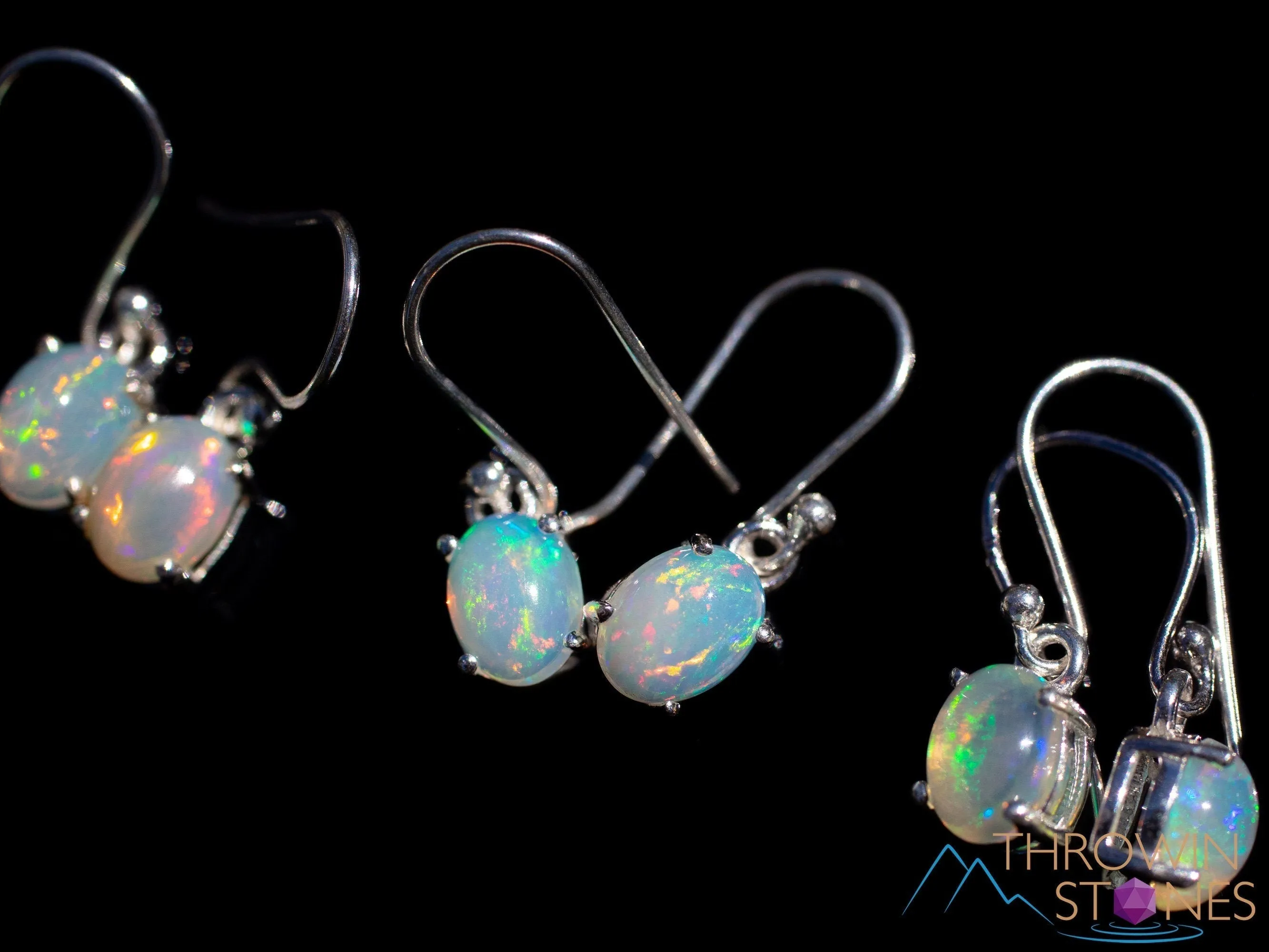 OPAL Earrings - Sterling Silver, Opal Earrings Dangle, Birthstone Jewelry, Welo Opal, E1923