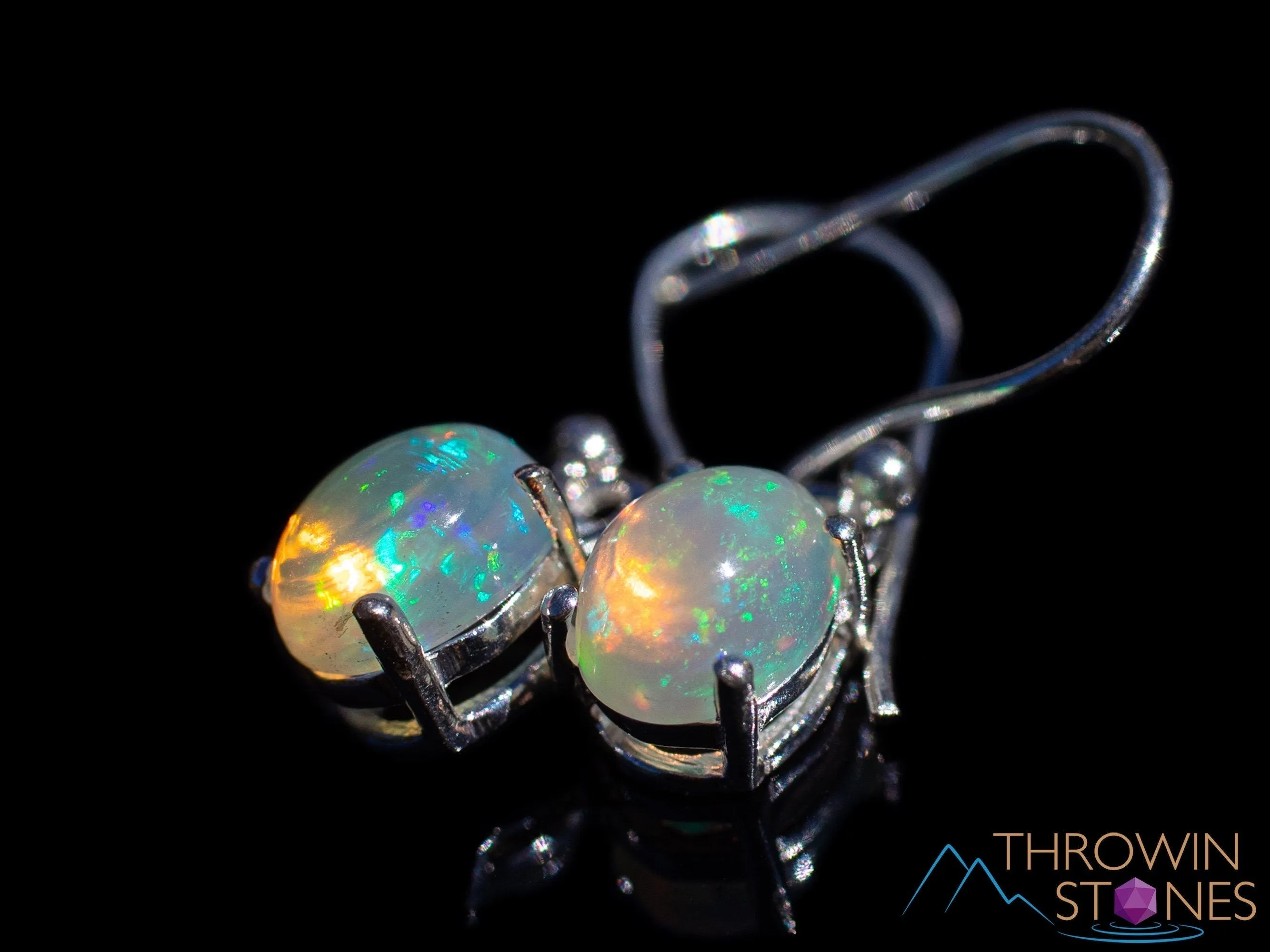 OPAL Earrings - Sterling Silver, Opal Earrings Dangle, Birthstone Jewelry, Welo Opal, E1923