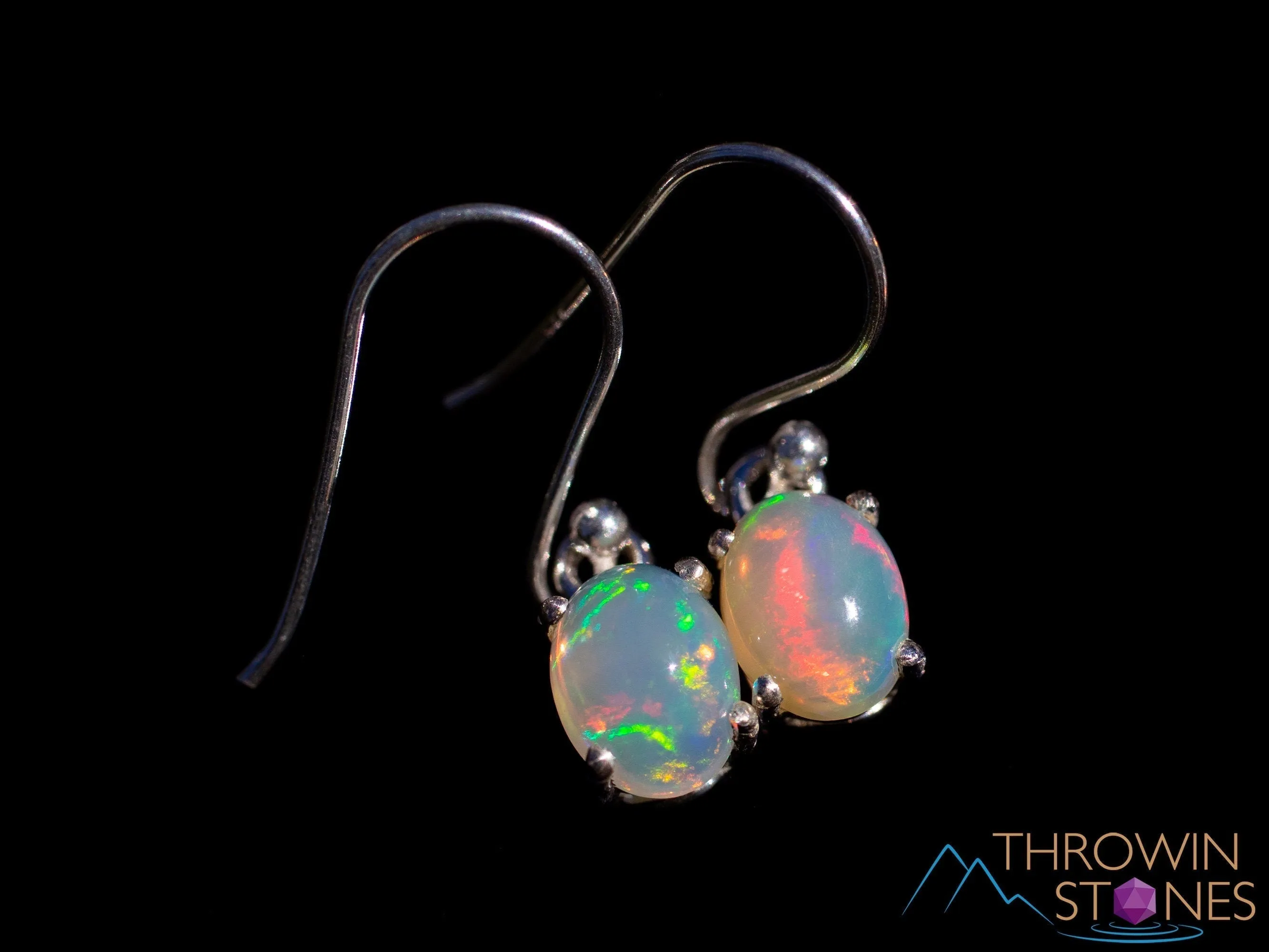 OPAL Earrings - Sterling Silver, Opal Earrings Dangle, Birthstone Jewelry, Welo Opal, E1923