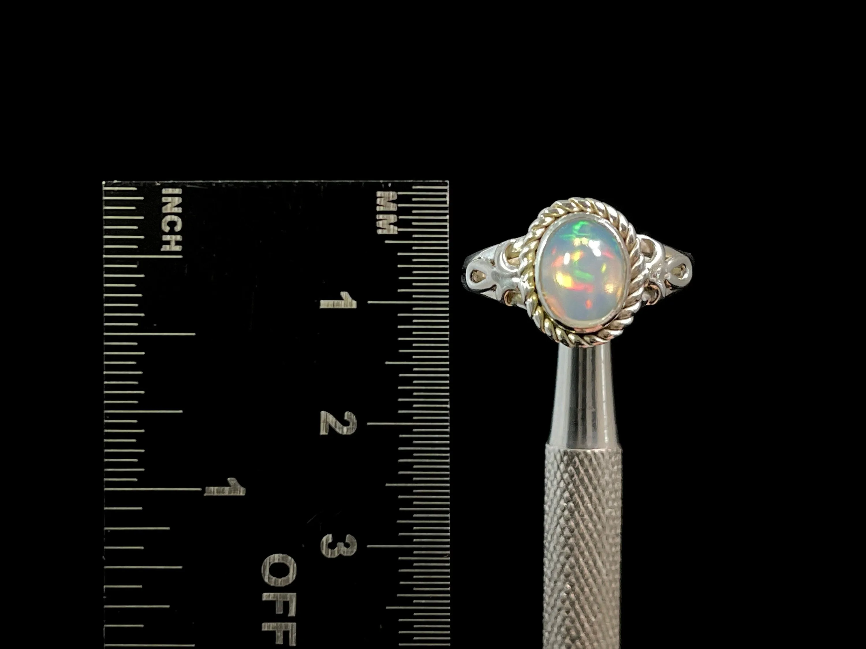 OPAL RING - Sterling Silver, Size 7.5 - Ethiopian Opal Rings for Women, Bridal Jewelry, Welo Opal, 49203