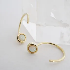 Opal Threader Hoops