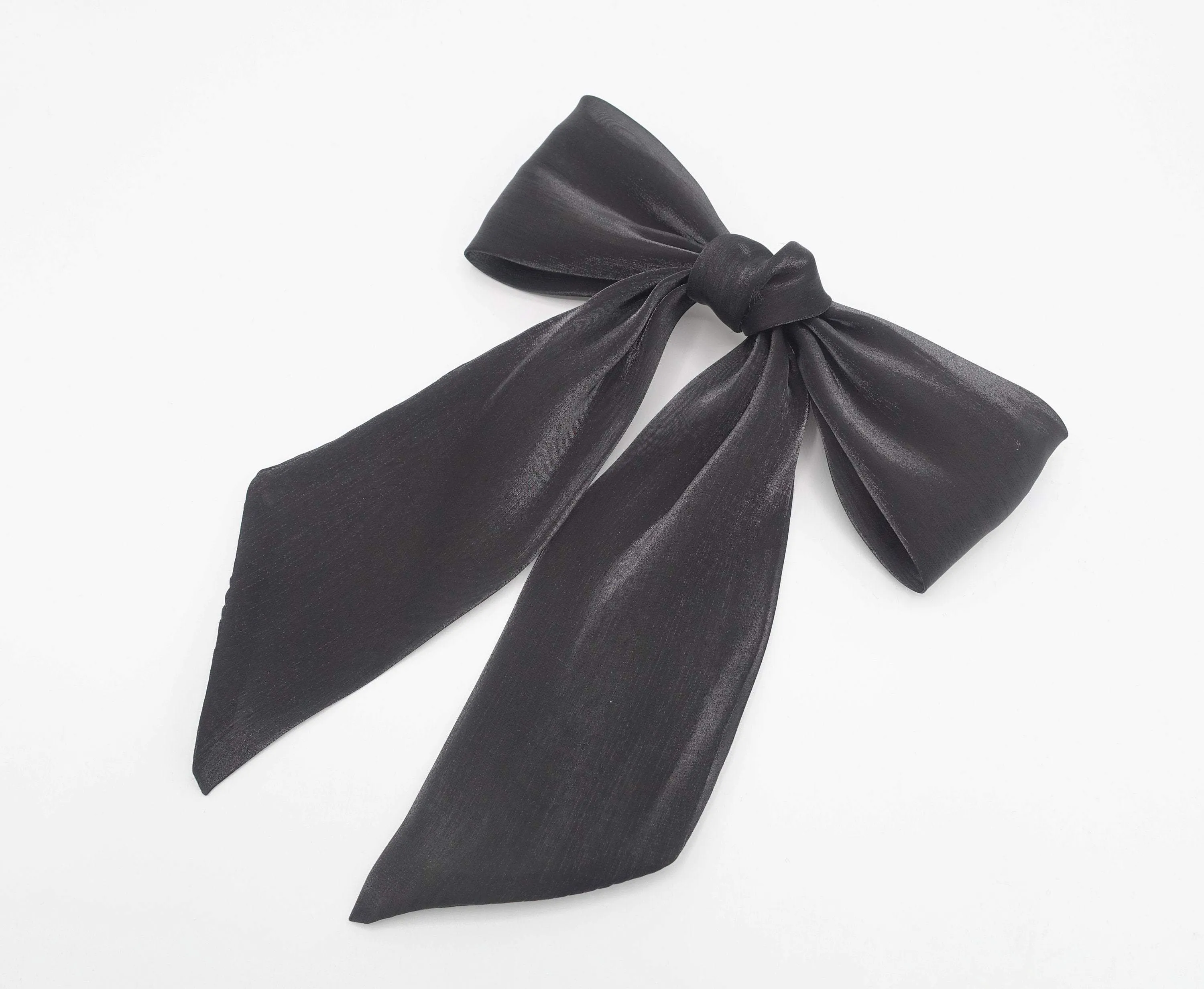 organza tail hair bow big stylish hair accessory for women