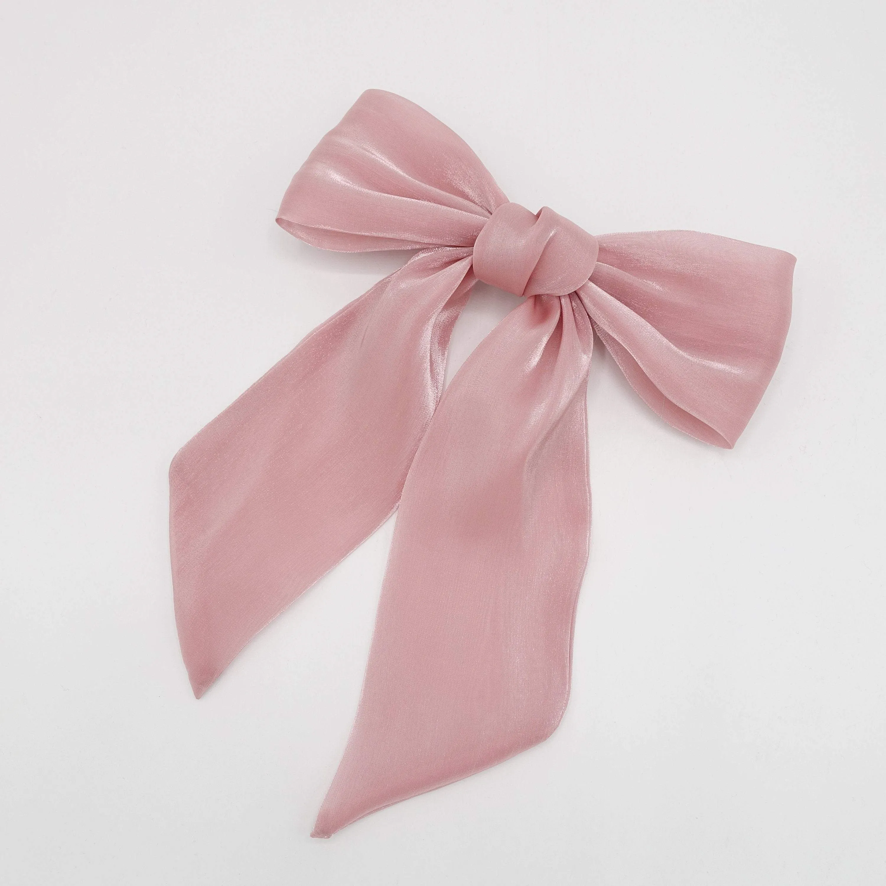 organza tail hair bow big stylish hair accessory for women