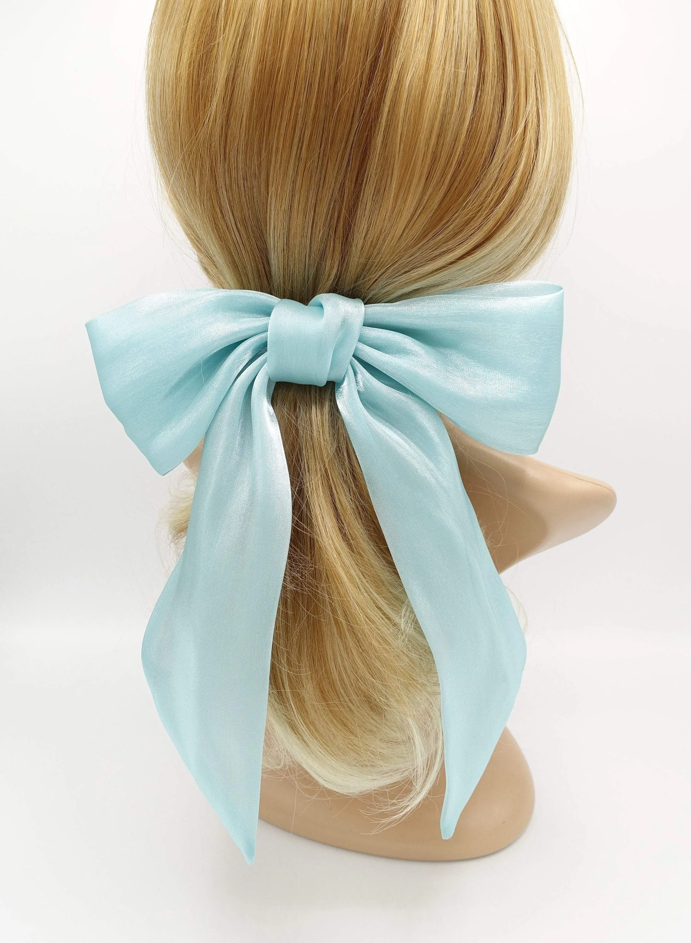 organza tail hair bow big stylish hair accessory for women