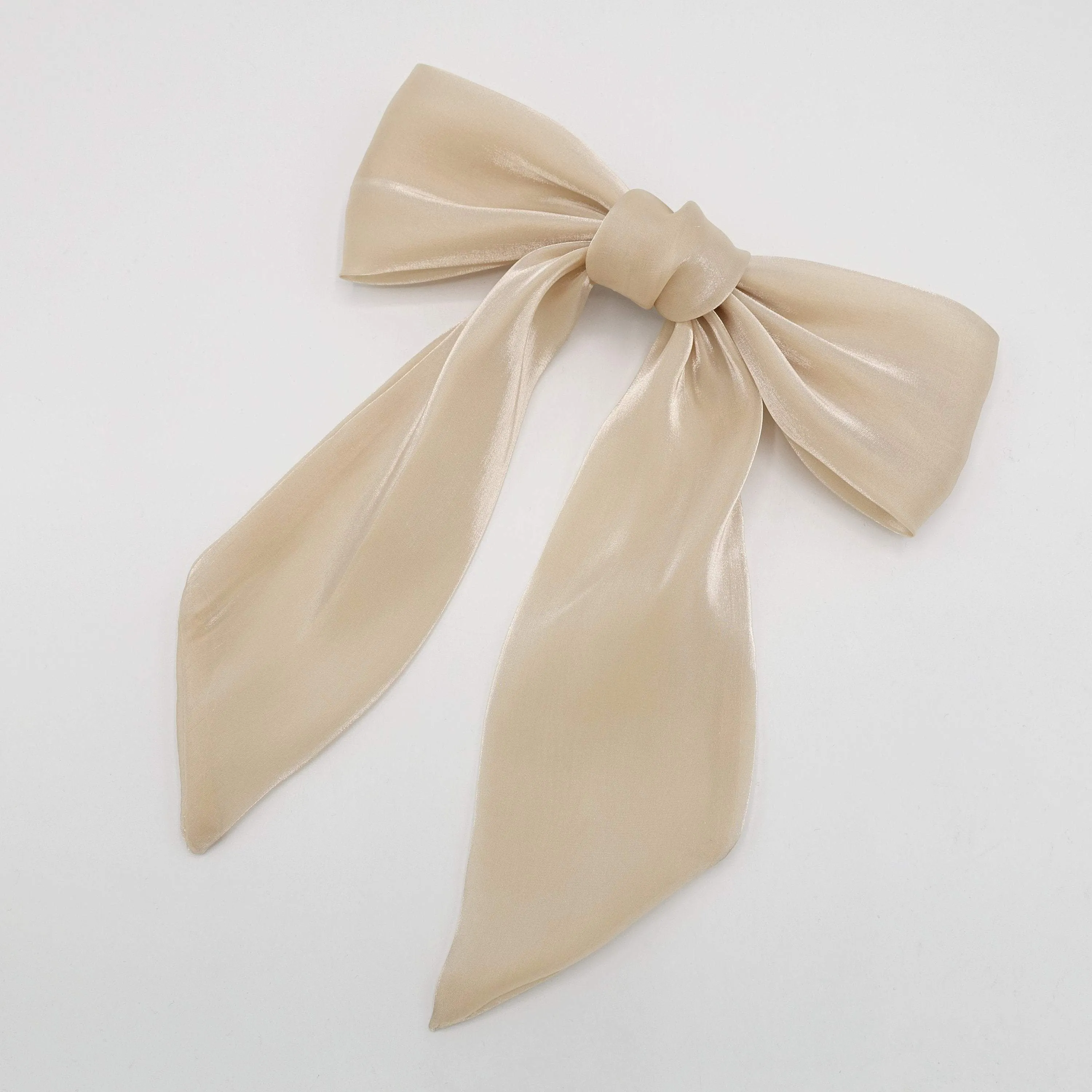 organza tail hair bow big stylish hair accessory for women