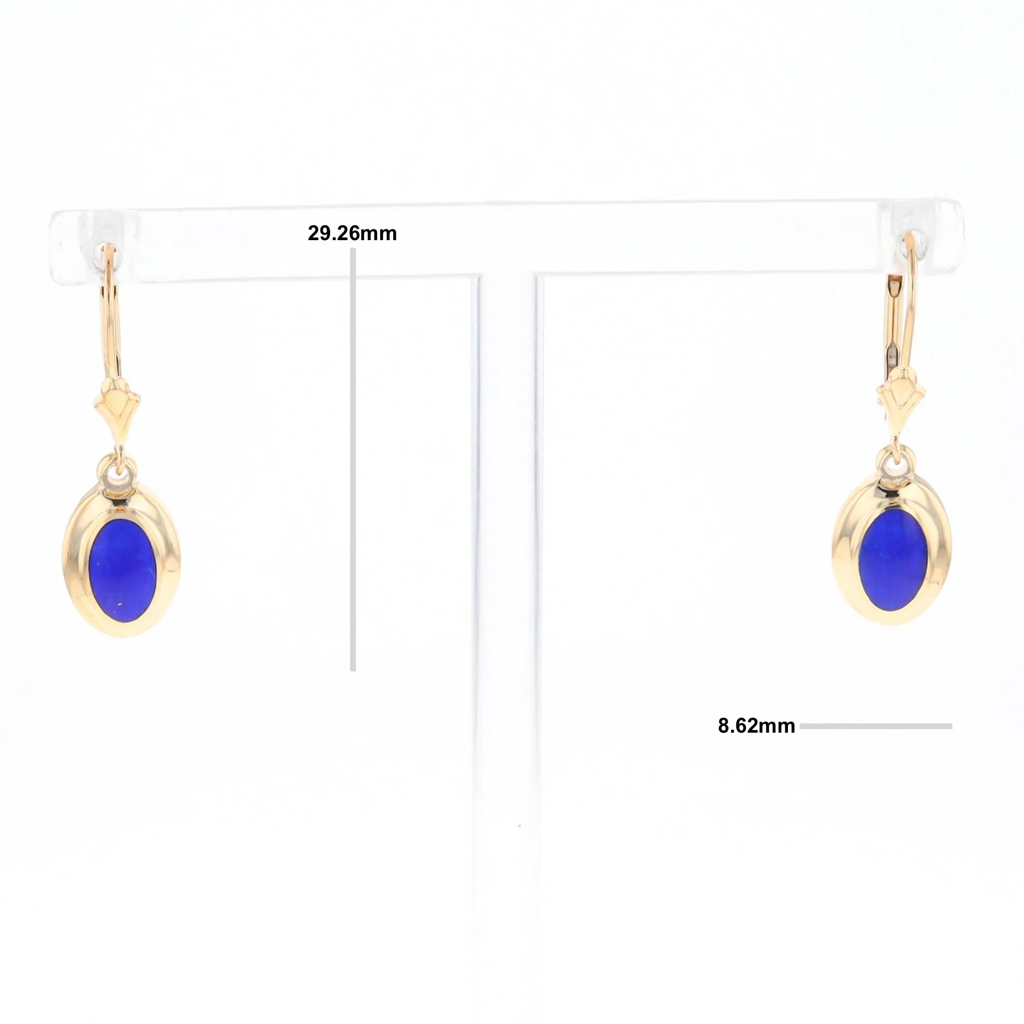 Oval Lapis Inlaid Earrings