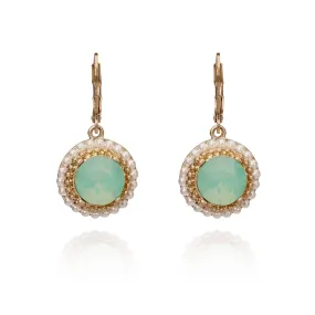 Pacific Opal Regency Era Earrings: Green Stone Drop Earrings