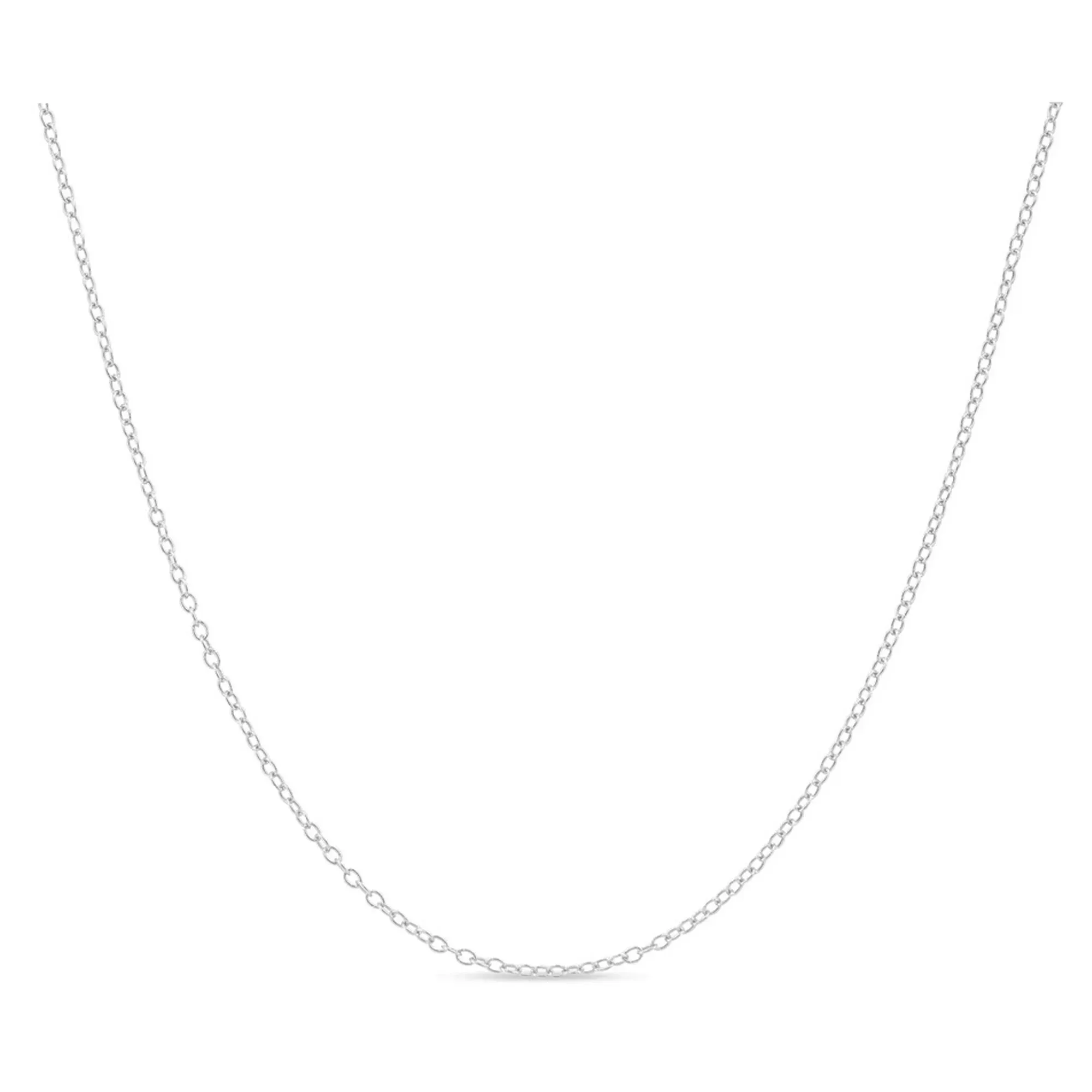 Paris Jewelry 18k Cable Chain Necklace Italian, 18 Inches Length Plated