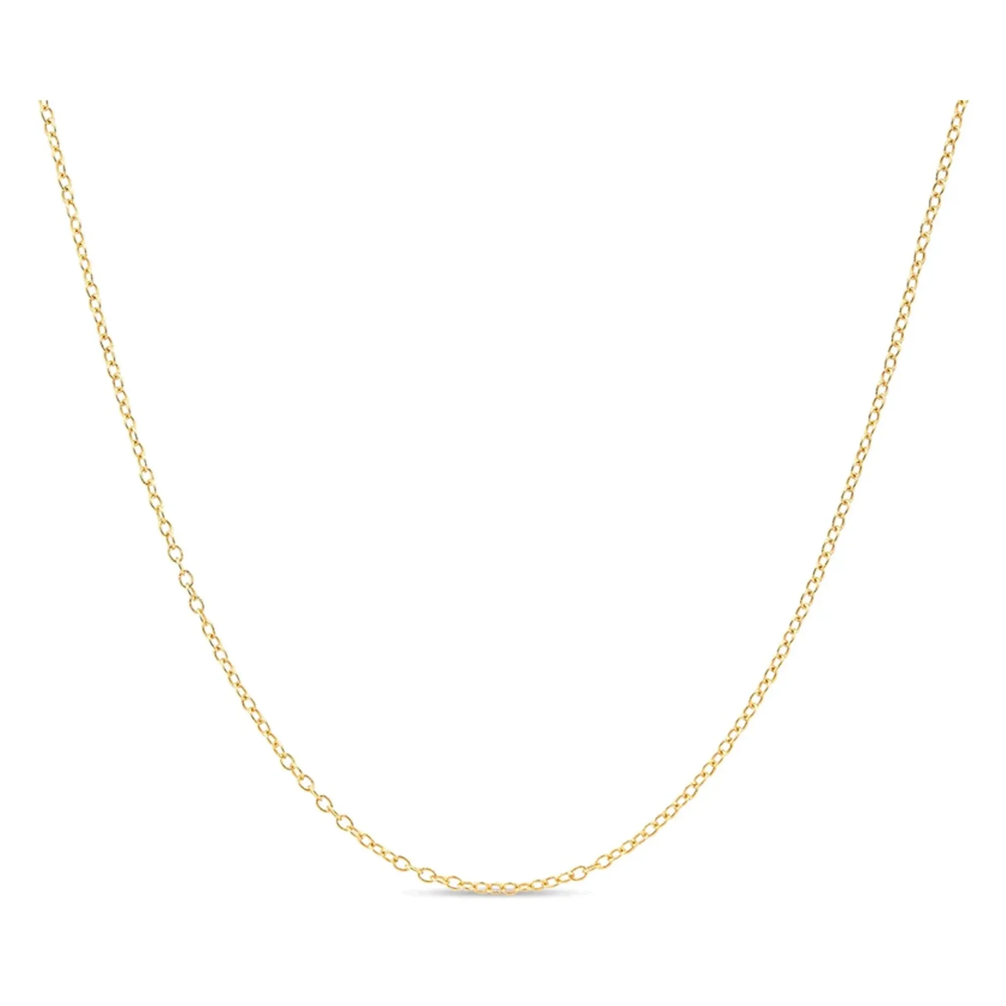 Paris Jewelry 18k Cable Chain Necklace Italian, 18 Inches Length Plated