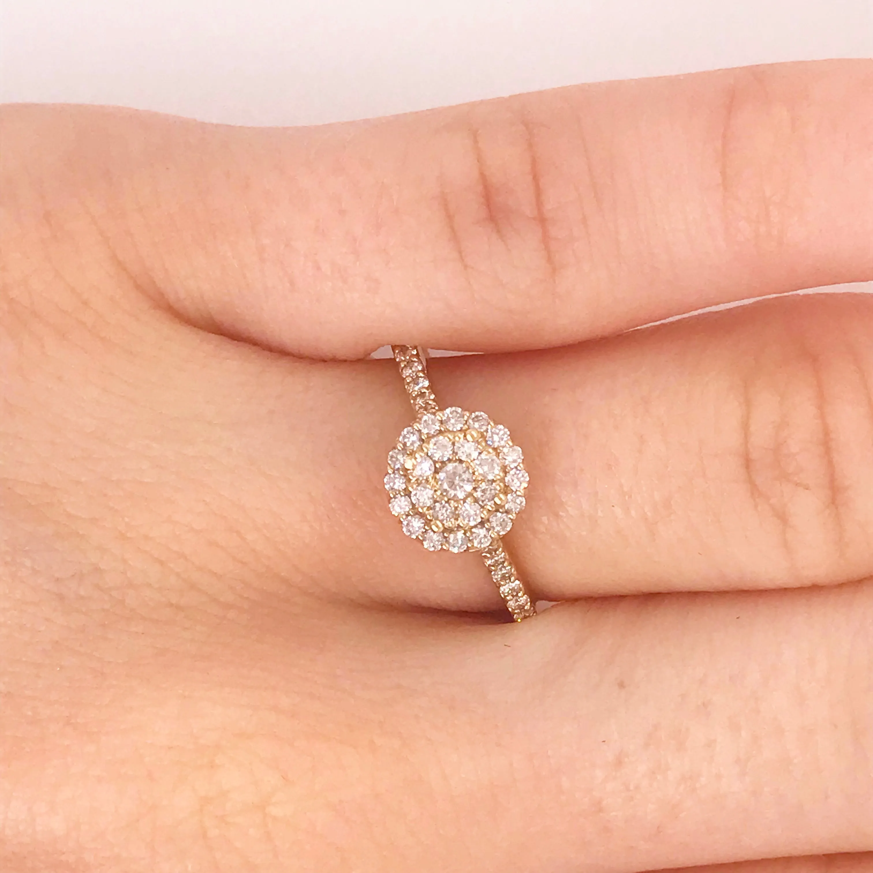 Pave Round Diamond Ring