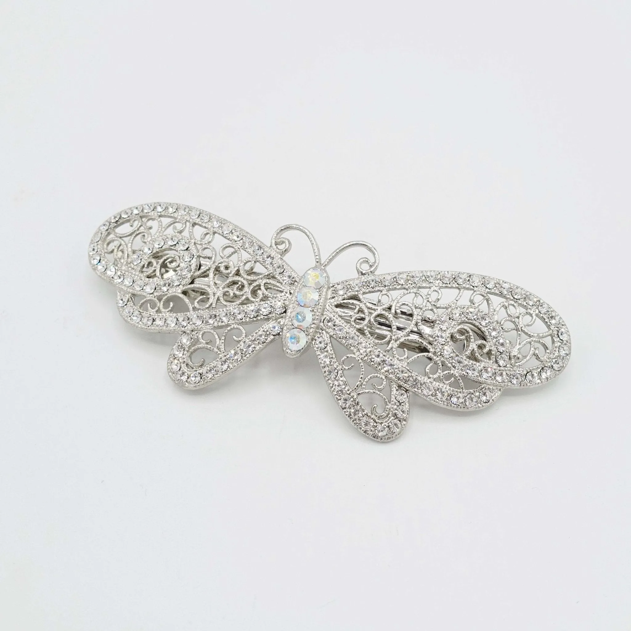 pearl rhinestone embellished butterfly bow hair barrette