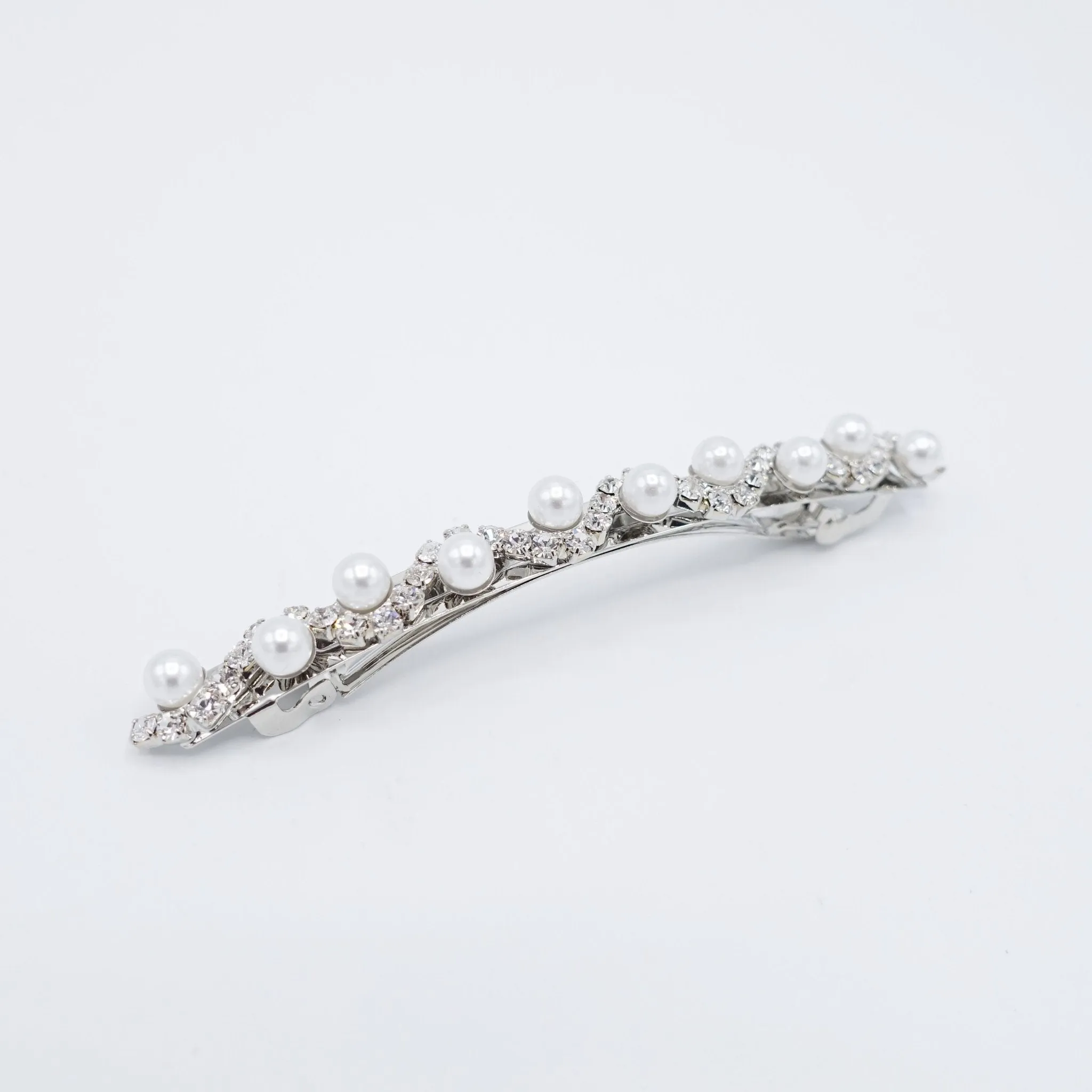 pearl rhinestone wave hair barrette women hair accessory