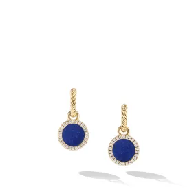 Petite DY Elements Drop Earrings in 18K Yellow Gold with Lapis and Pave Diamonds