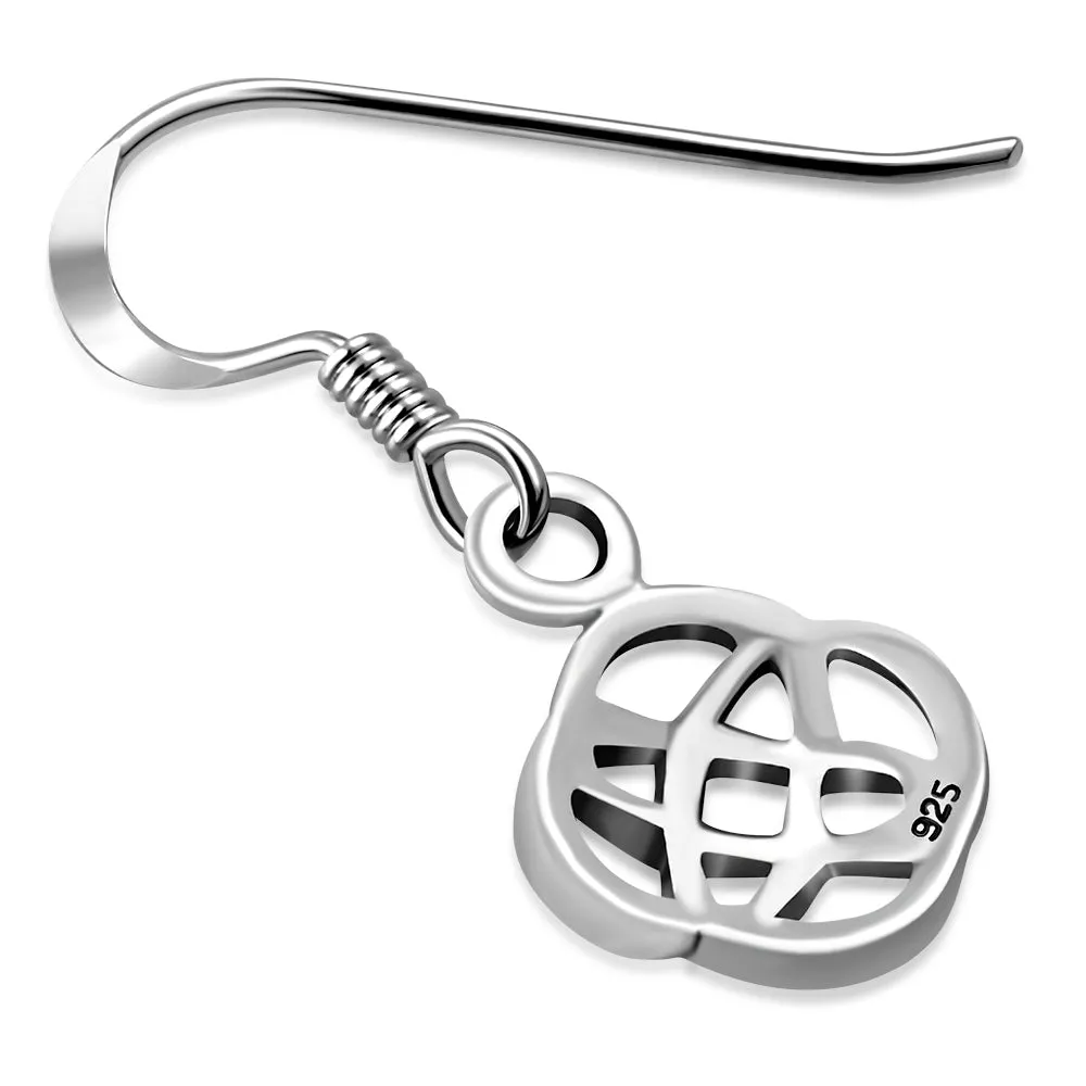 Plain Silver Celtic Knot Dangle Earrings