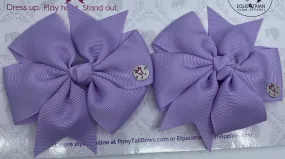 PonyTail Bows- Pinwheel Light Purple