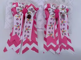 PonyTail Bows- Unicorn Party/Chevron