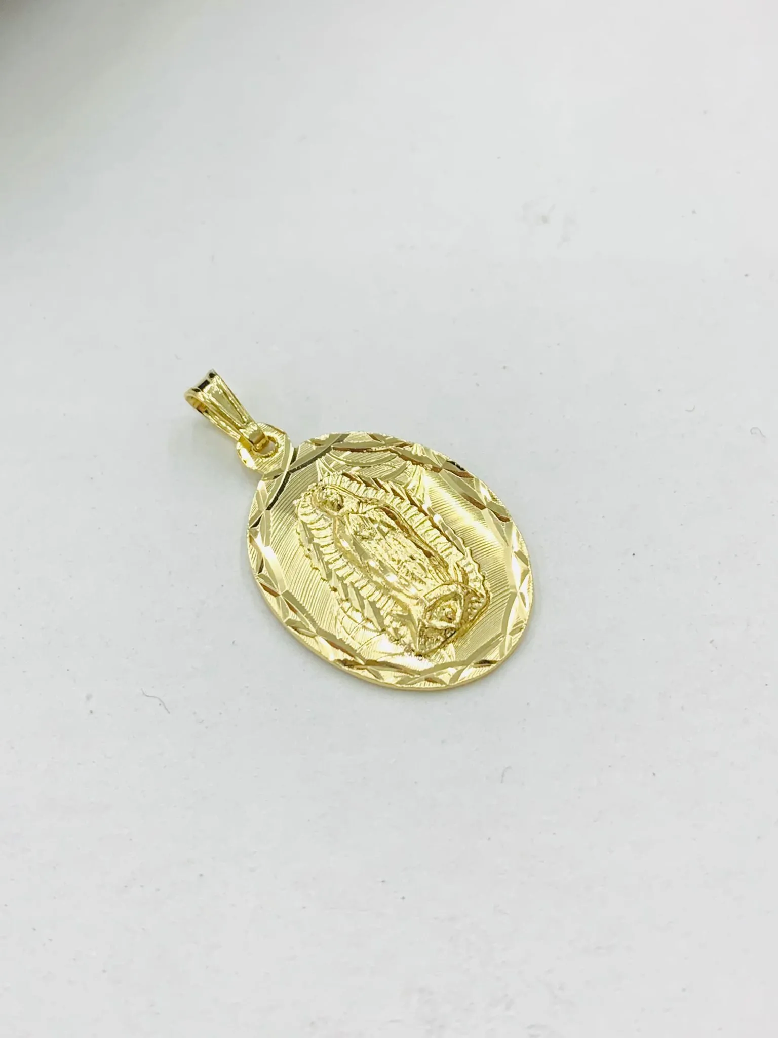 PrimeJewelry269 - 14K Yellow Gold Filled Virgen de Guadalupe Necklace Mens 24" Rope Chain Necklace