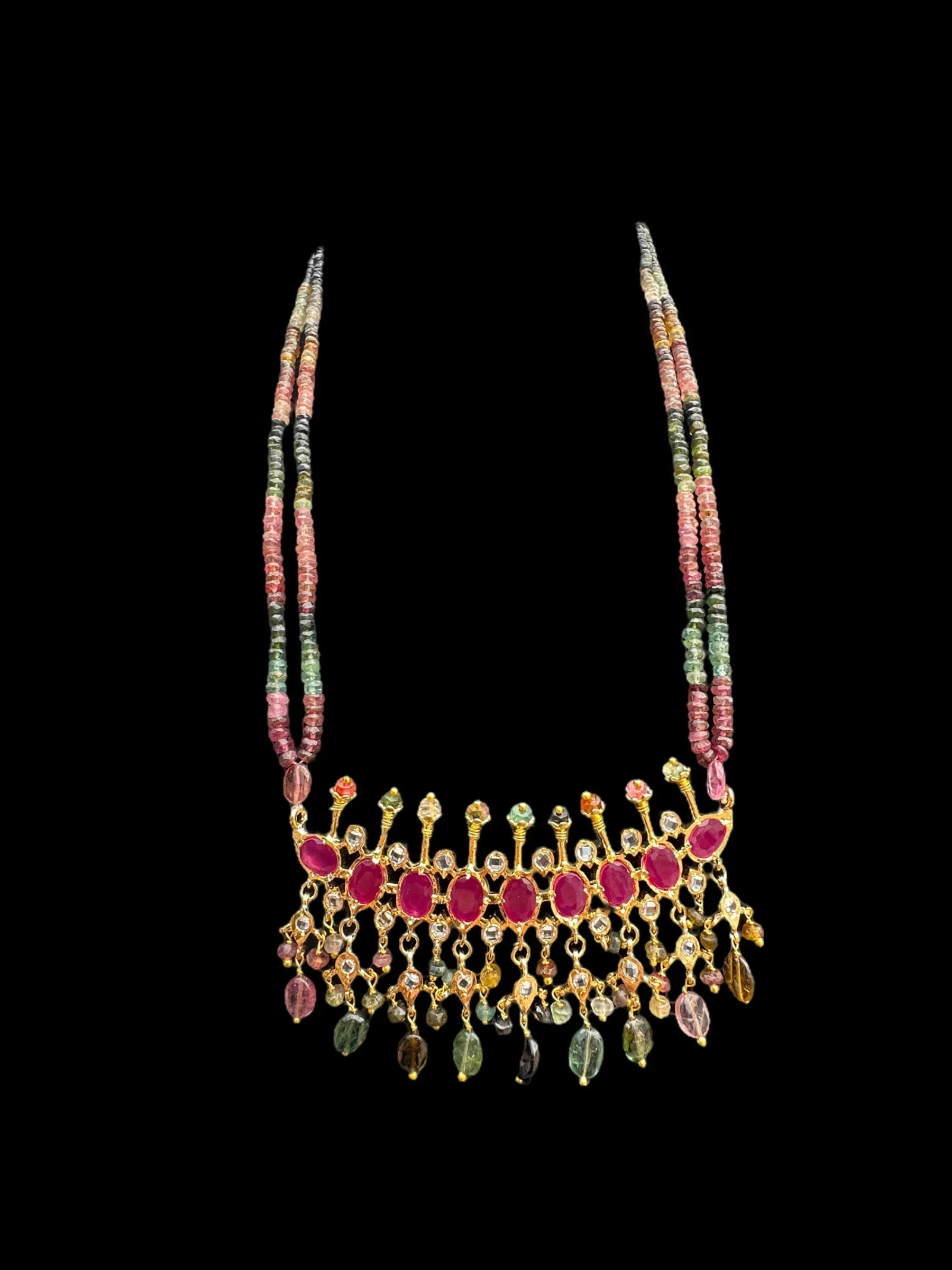 PS242 Tirmani in tourmaline  beads( SHIPS IN 4 WEEKS  )