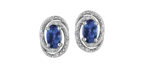 "SARAH" SAPPHIRE & DIAMOND EARRINGS