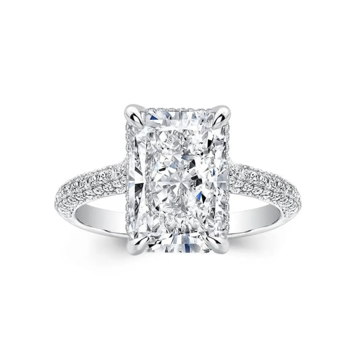 Radiant Cut Diamond Engagement Rings, Lab Grown