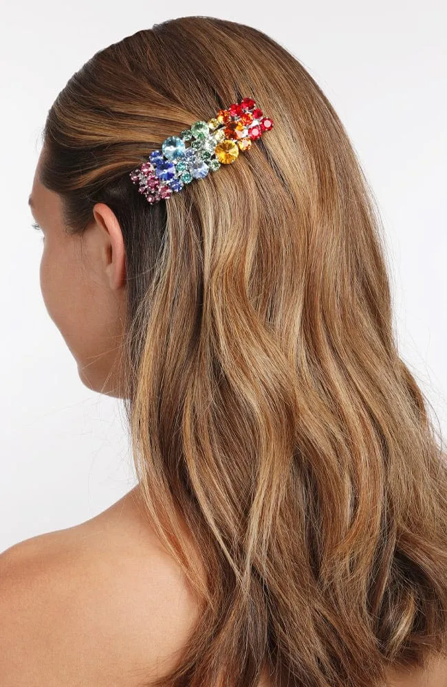 Rainbow Crystal Barrette