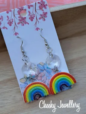 Rainbow earring with crystal