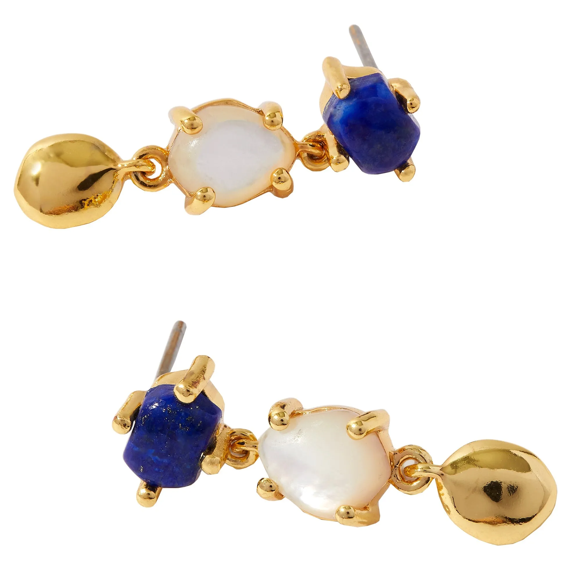 Real Gold Plated Z Grecian Stone Drop Earrings For Women By Accessorize London