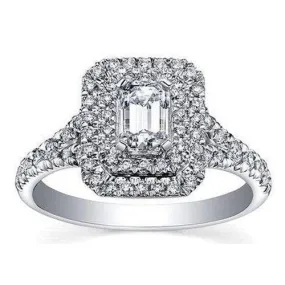 Rectangular Halo Style Solitaire .50ct