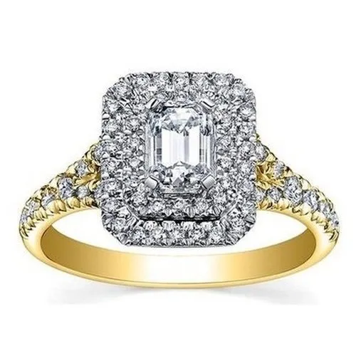 Rectangular Halo Style Solitaire .50ct