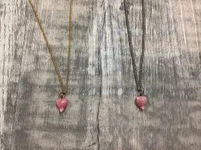 Rhodonite Leaf Necklace