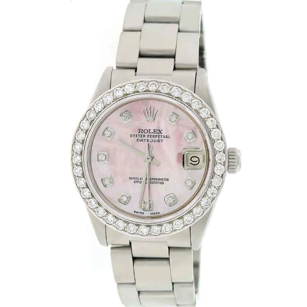 Rolex Datejust Midsize 31mm Womens Oyster w/Pink MOP Diamond Dial &amp; 1.52Ct Bezel TFJ-142508119