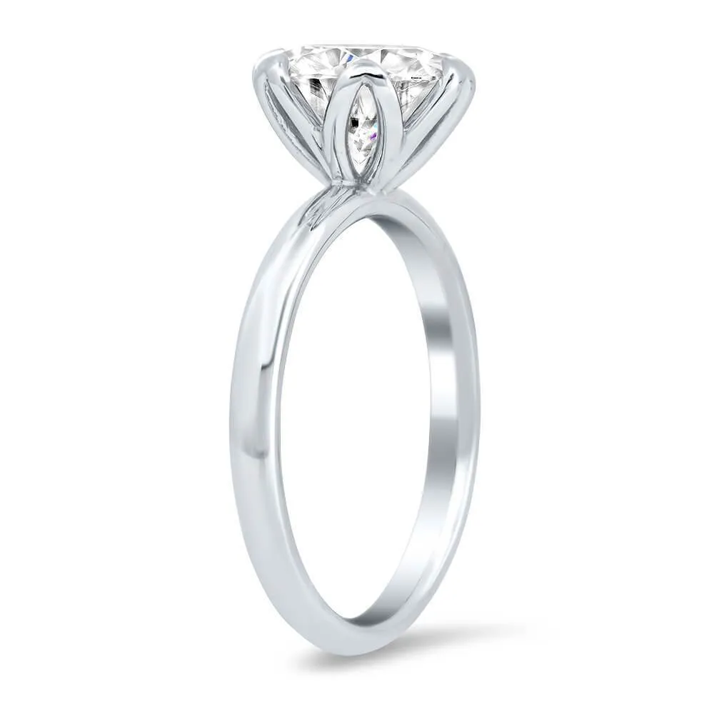 Round Moissanite Tulip Engagment Ring