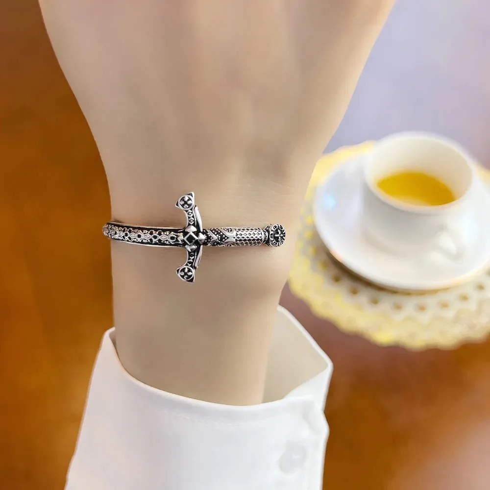 Royal Sword Bracelet: 925 Sterling Silver Vintage Jewelry