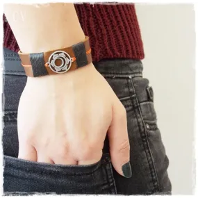 Sacral Chakra Leather Cuff