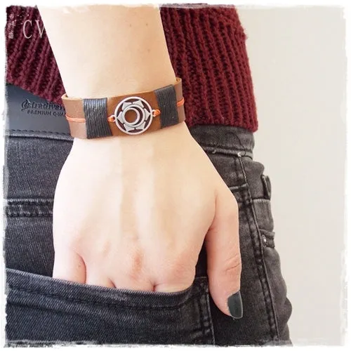 Sacral Chakra Leather Cuff