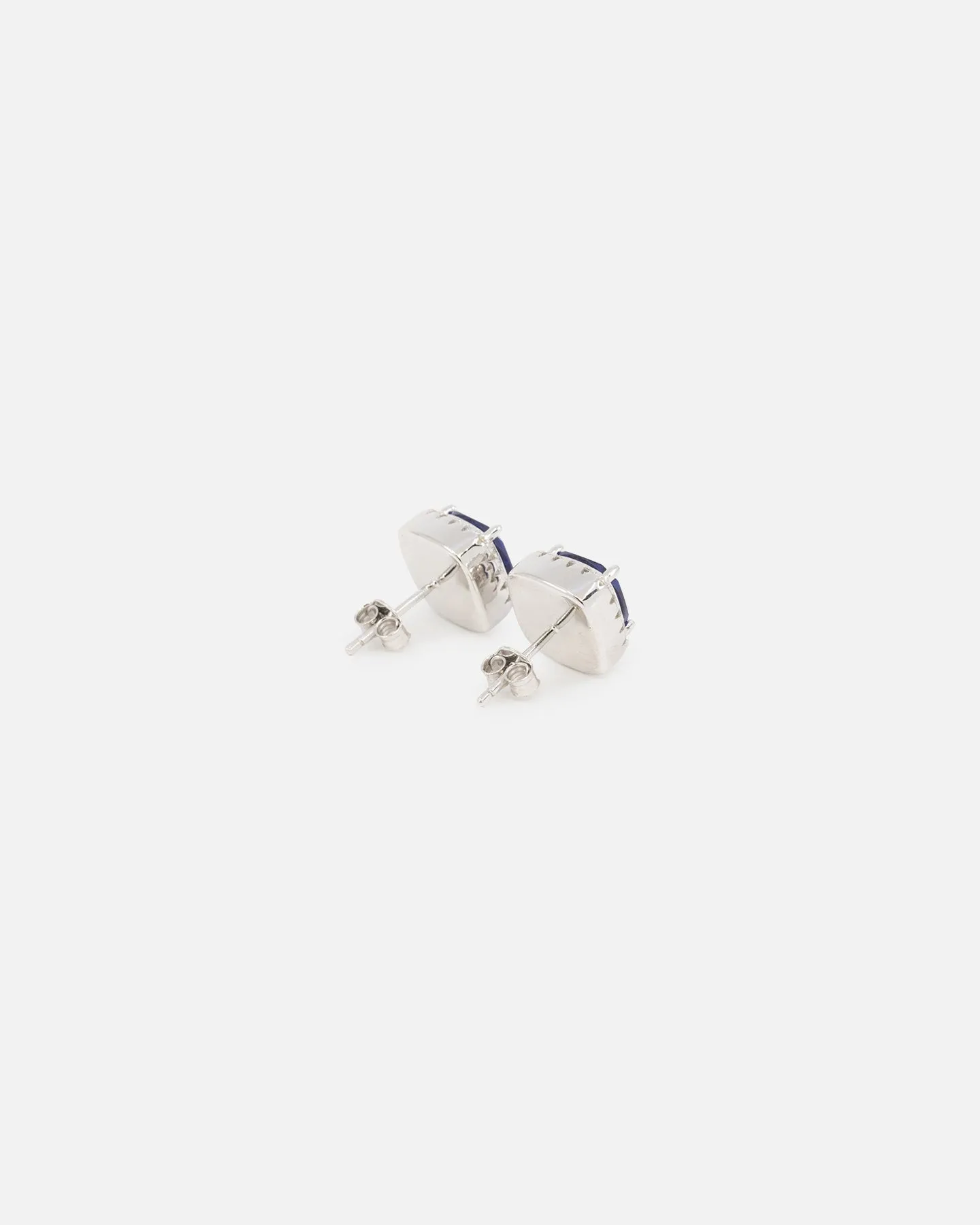 Saint Morta Cushion Cut Halo Earrings Iced White Sapphire