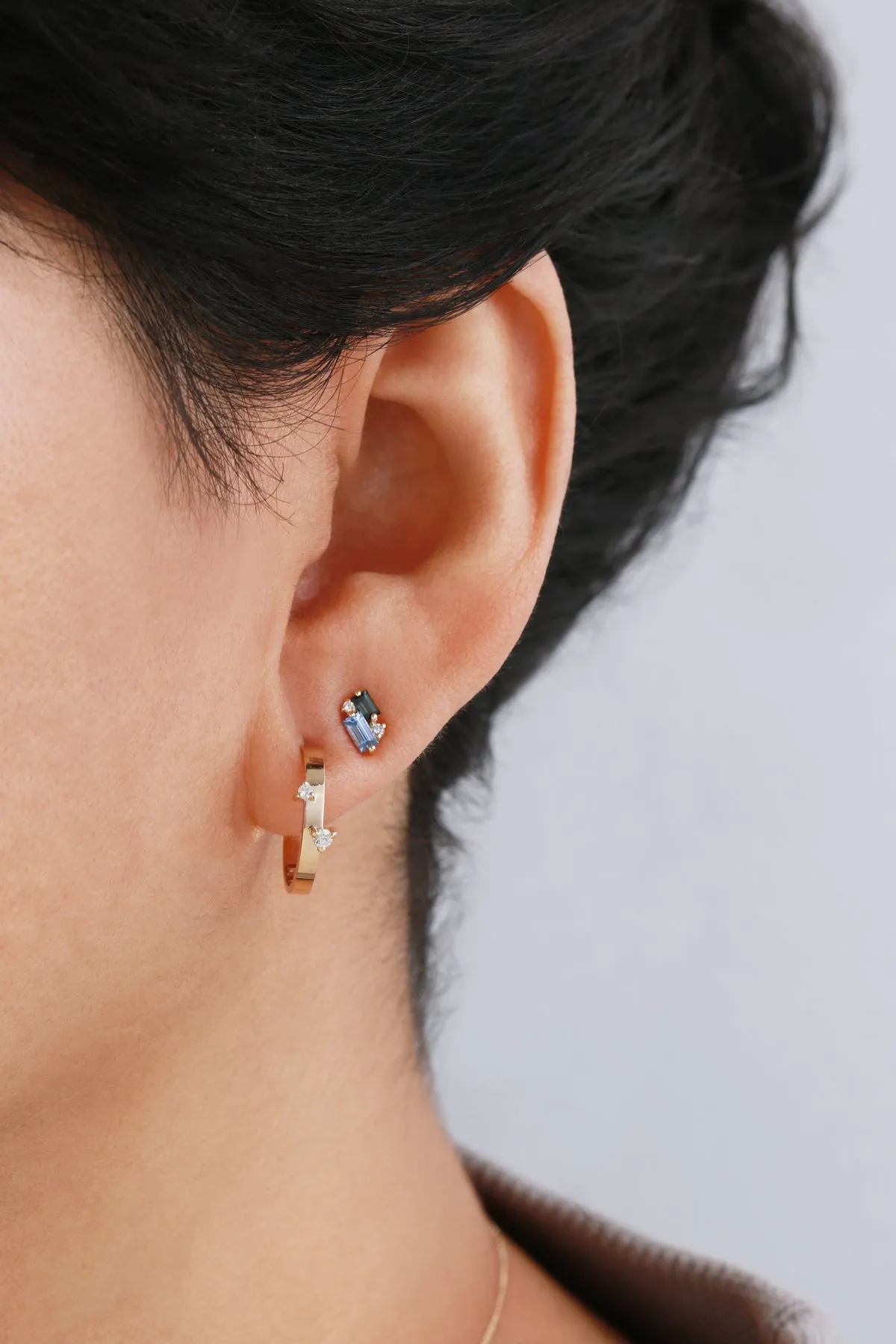 Sapphire, Diamond, Tourmaline Bevy Earrings by WWAKE