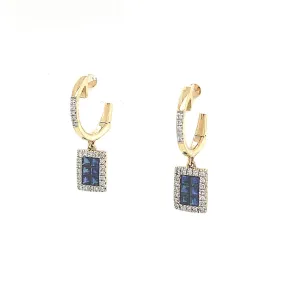 Sapphire Huggie Drop Earrings