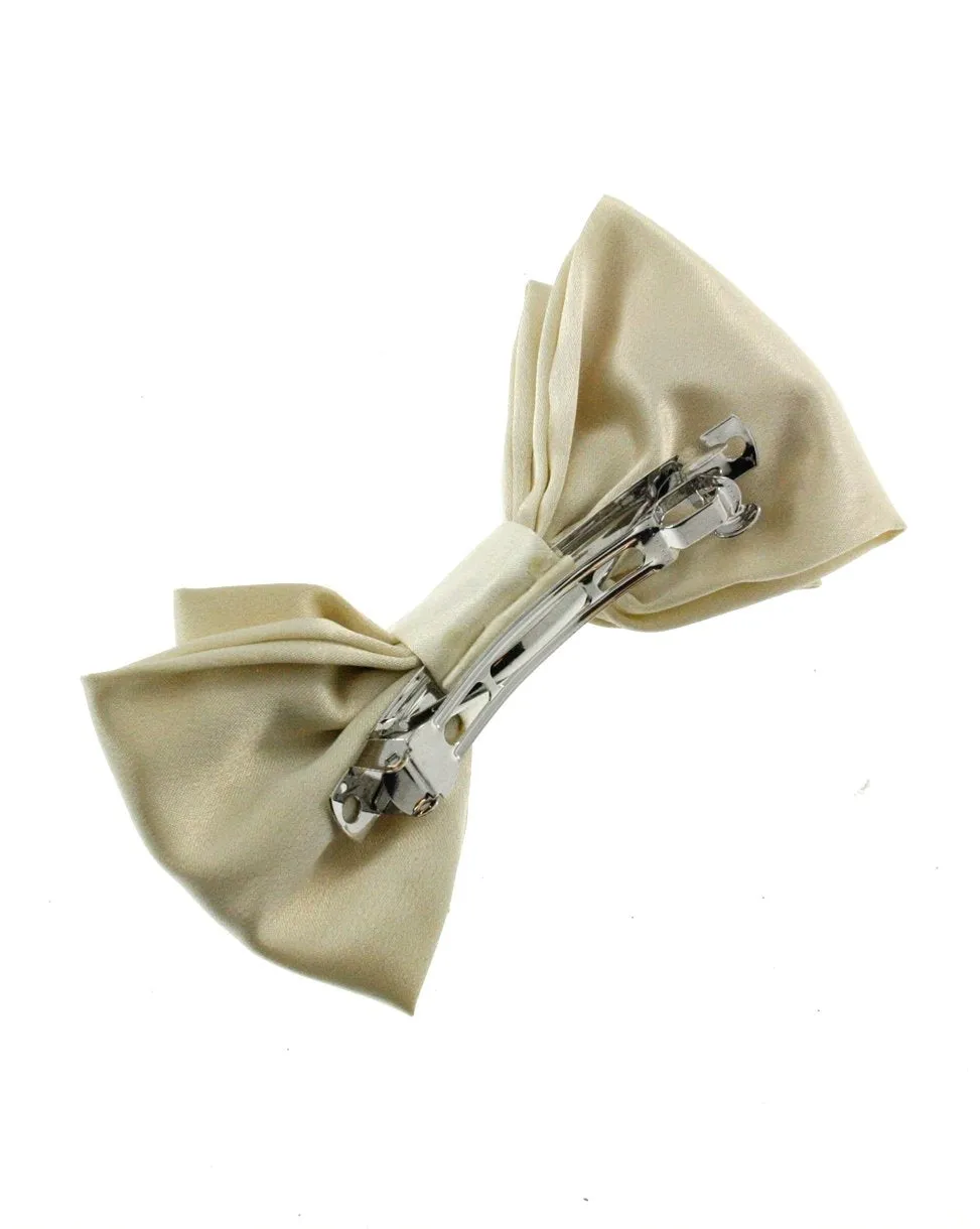 Satin Double Bow on Barrette