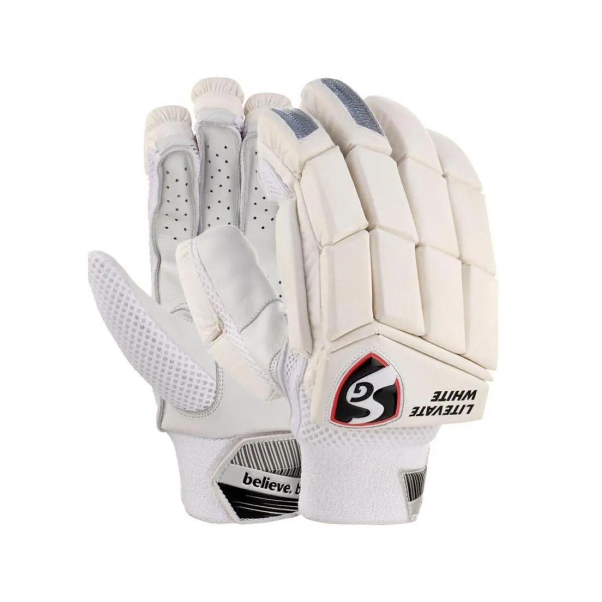 SG Litevate White Cricket Batting Gloves